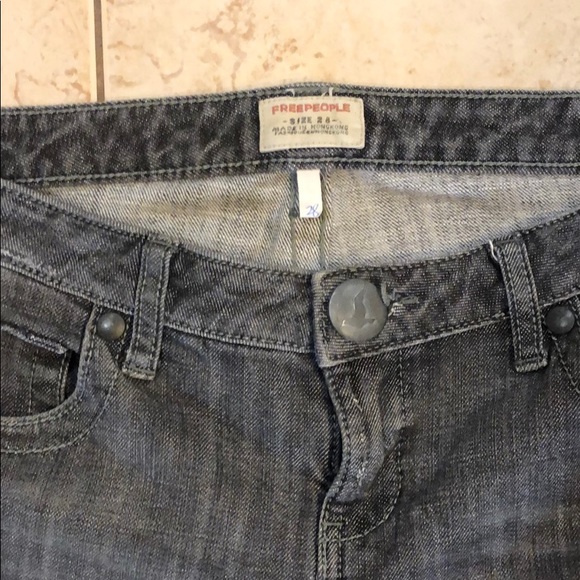 Free People Distress Charcoal Jeans SZ 28 - Picture 2 of 7
